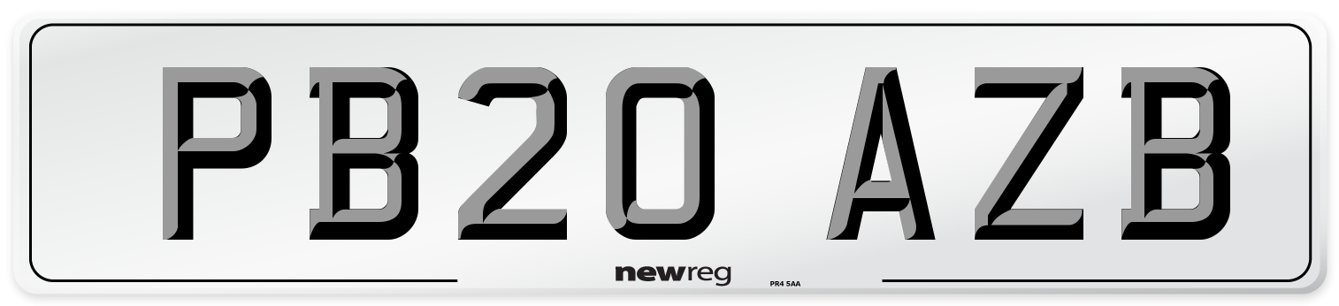 PB20 AZB Number Plate from New Reg